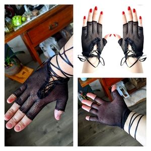 Fishnet Gothic fingerless gloves